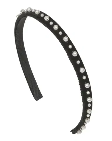 Jennifer Behr Lulu Velvet Pearly Headband | Thumbnail 1 Jennifer Behr Lulu Velvet Pearly Headband | Thumbnail 1