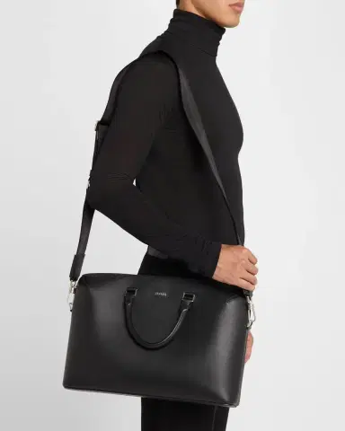 ZEGNA Men 's Leather Business Briefcase | Thumbnail 2