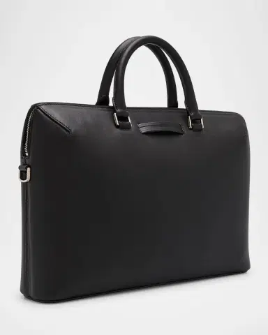 ZEGNA Men 's Leather Business Briefcase | Thumbnail 3