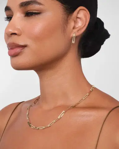 LANA Laser Open Interlocking Rectangle Necklace, 30"L | Thumbnail 2