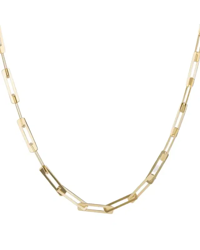 Laser Open Interlocking Rectangle Necklace, 30"L Laser Open Interlocking Rectangle Necklace, 30"L
