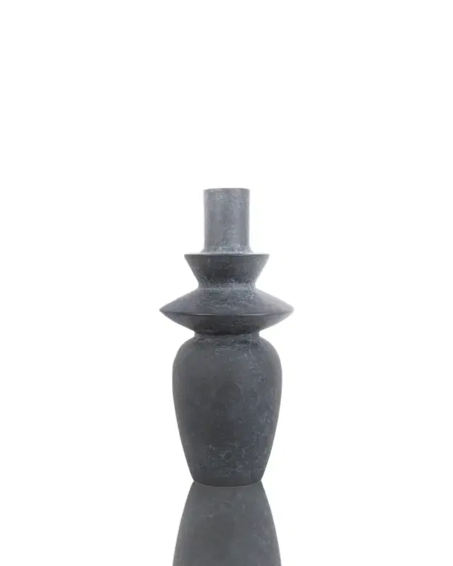Surya Yagya 14" Ceramic Vase, Black
