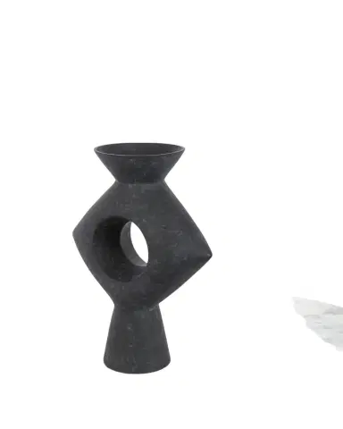 Surya Yagya 17" Ceramic Vase, Black | Thumbnail 1 Surya Yagya 17" Ceramic Vase, Black | Thumbnail 1