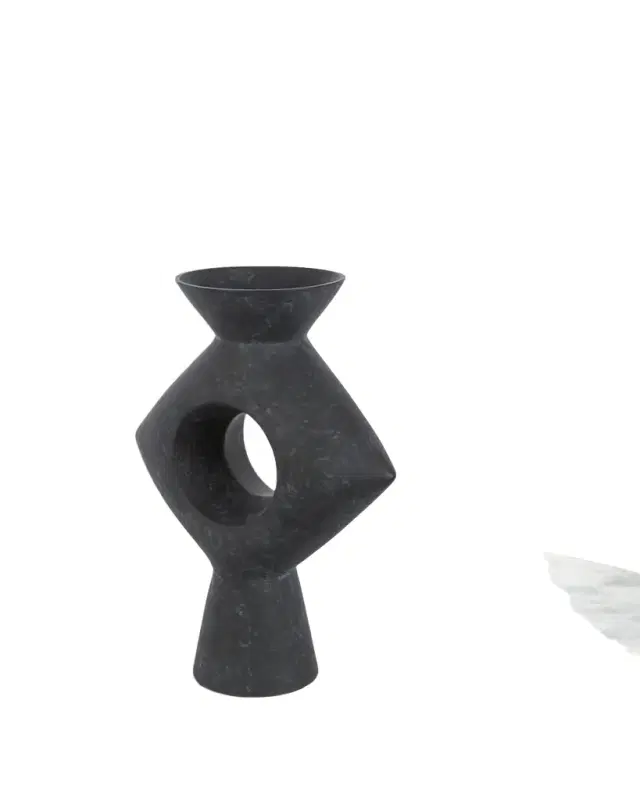 Surya Yagya 17" Ceramic Vase, Black