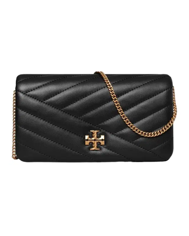 Kira Chevron Leather Wallet on Chain