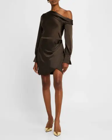 Simkhai Cameron Draped One-Shoulder Mini Dress | Thumbnail 2