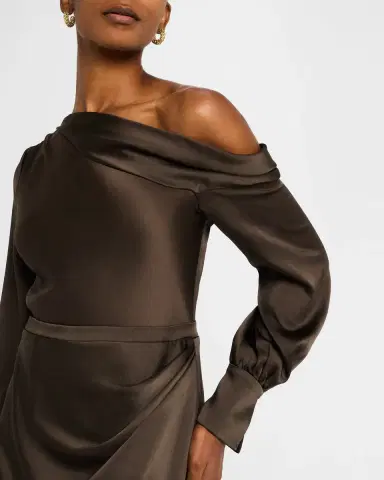 Simkhai Cameron Draped One-Shoulder Mini Dress | Thumbnail 5