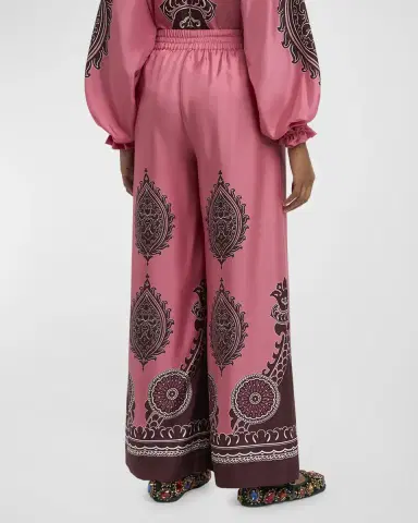 La DoubleJ Silk Wide-Leg Pull-On Palazzo Pants | Thumbnail 3