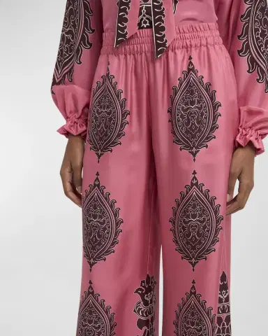 La DoubleJ Silk Wide-Leg Pull-On Palazzo Pants | Thumbnail 5