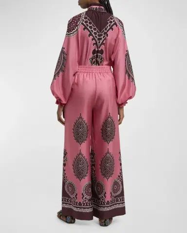 La DoubleJ Silk Wide-Leg Pull-On Palazzo Pants | Thumbnail 6