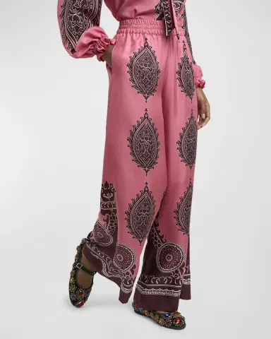 La DoubleJ Silk Wide-Leg Pull-On Palazzo Pants | Thumbnail 7