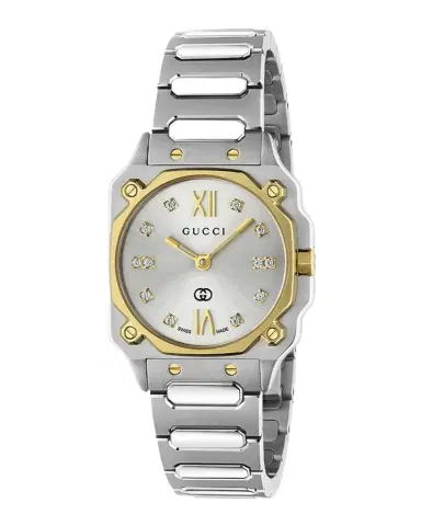 Gucci Two-Tone Stainless Steel G-Flat 24mm Bracelet Watch with Diamonds | Thumbnail 1 Gucci Two-Tone Stainless Steel G-Flat 24mm Bracelet Watch with Diamonds | Thumbnail 1