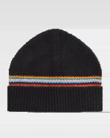 Paul Smith Men's Lambswool Signature Block Stripe Beanie Hat | Thumbnail 2 Paul Smith Men's Lambswool Signature Block Stripe Beanie Hat | Thumbnail 2