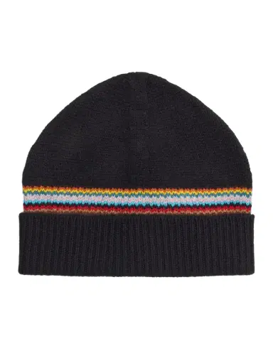 Paul Smith Men's Lambswool Signature Block Stripe Beanie Hat | Thumbnail 1 Paul Smith Men's Lambswool Signature Block Stripe Beanie Hat | Thumbnail 1