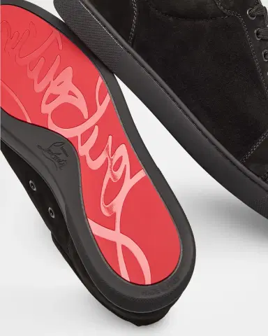 Christian Louboutin Men's Louis Junior Suede Low-Top Sneakers | Thumbnail 4