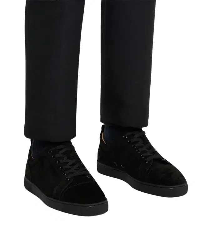 Christian Louboutin Men 's Louis Junior Suede Low-Top Sneakers