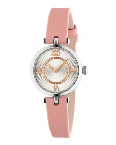 Gucci Stainless Steel Model 2000 24mm Watch with Pink Leather Strap | Thumbnail 1 Gucci Stainless Steel Model 2000 24mm Watch with Pink Leather Strap | Thumbnail 1