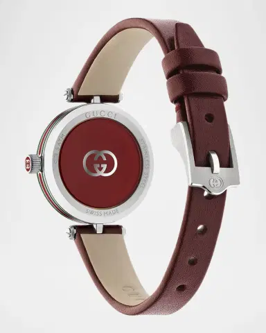 Gucci Stainless Steel Model 2000 24mm Watch with Red Leather Strap | Thumbnail 3 Gucci Stainless Steel Model 2000 24mm Watch with Red Leather Strap | Thumbnail 3