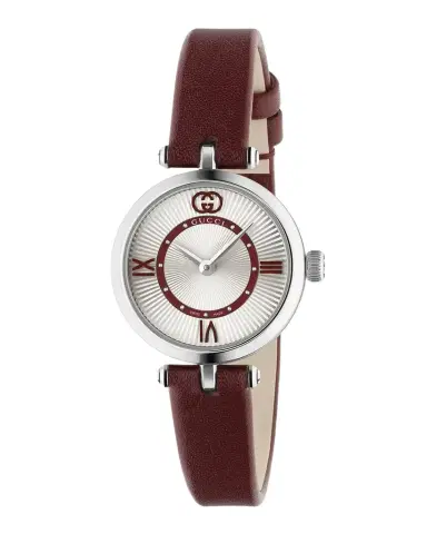 Gucci Stainless Steel Model 2000 24mm Watch with Red Leather Strap | Thumbnail 1 Gucci Stainless Steel Model 2000 24mm Watch with Red Leather Strap | Thumbnail 1