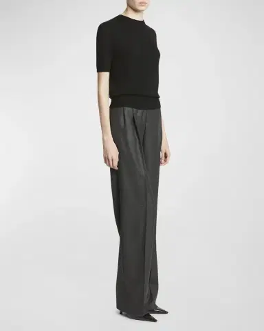 Saint Laurent Short-Sleeve Wool Sweater | Thumbnail 2