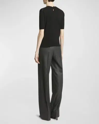 Saint Laurent Short-Sleeve Wool Sweater | Thumbnail 3