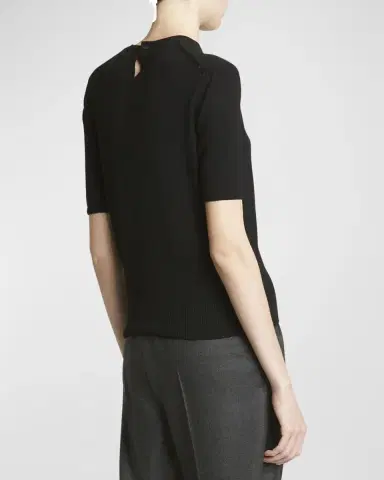 Saint Laurent Short-Sleeve Wool Sweater | Thumbnail 6