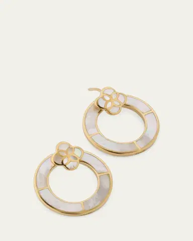 Jan Leslie Petal Mother-of-Pearl Post Hoop Earrings | Thumbnail 2