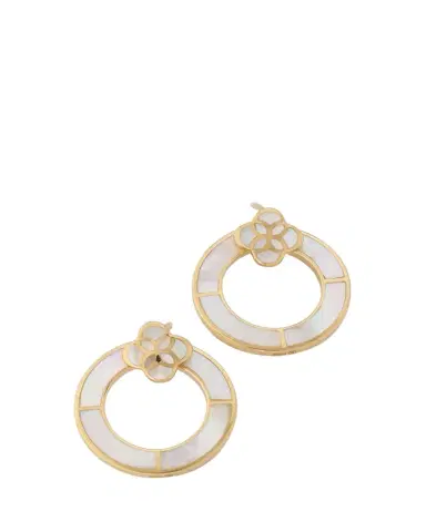 Jan Leslie Petal Mother-of-Pearl Post Hoop Earrings | Thumbnail 1