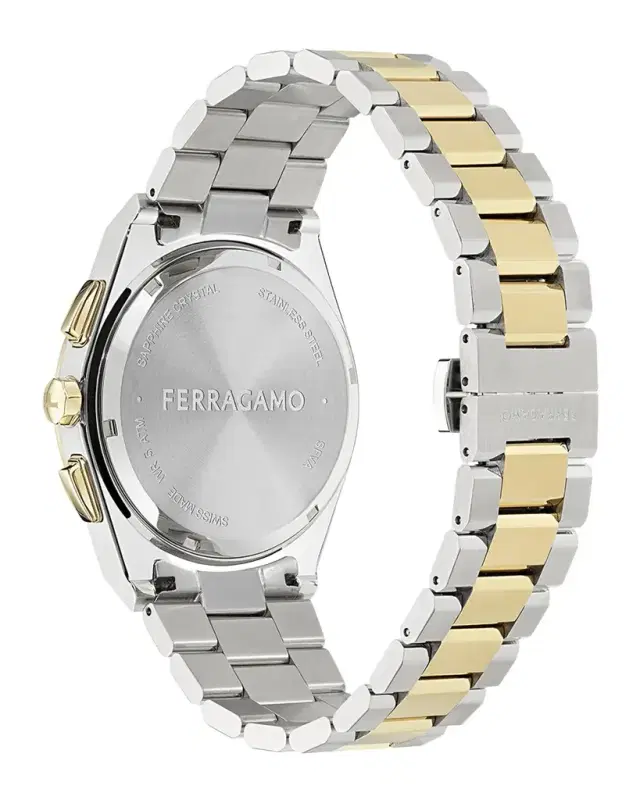 Ferragamo Vega Upper East Chrono Two-Tone Bracelet Watch, 42mm