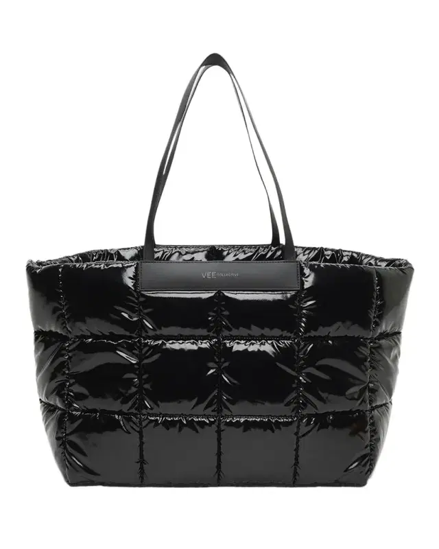 VeeCollective Porter Quilted Vinyl East-West Tote Bag