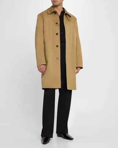 Saint Laurent Men's Mac Gabardine Coat | Thumbnail 2 Saint Laurent Men's Mac Gabardine Coat | Thumbnail 2