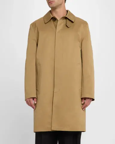 Saint Laurent Men's Mac Gabardine Coat | Thumbnail 4 Saint Laurent Men's Mac Gabardine Coat | Thumbnail 4