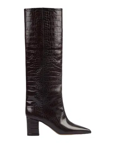 Paris Texas Anja Knee-High Croc-Embossed Leather Boots | Thumbnail 1