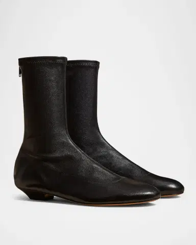 Khaite Apollo Leather Zip Ankle Boots | Thumbnail 3