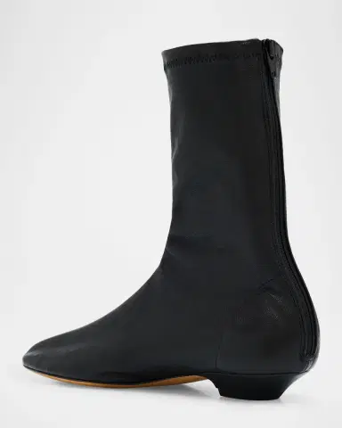 Khaite Apollo Leather Zip Ankle Boots | Thumbnail 4