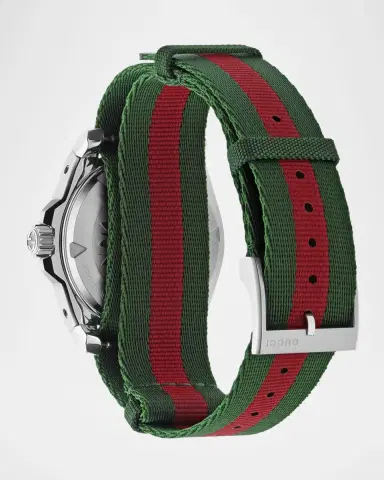 Gucci Dive Green and Red Nylon-Strap Watch, 40mm | Thumbnail 4 Gucci Dive Green and Red Nylon-Strap Watch, 40mm | Thumbnail 4