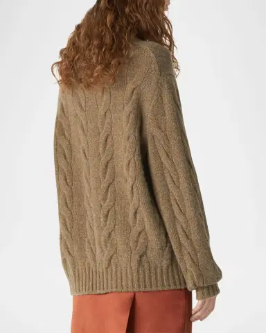 Loro Piana Napier Cable-Knit Cashmere Turtleneck Sweater | Thumbnail 3