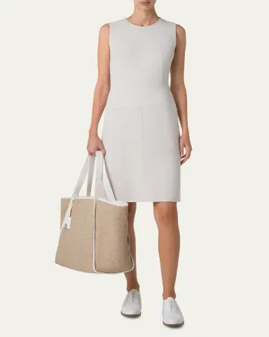 Akris Alex Raffia & Leather Tote Bag | Thumbnail 4 Akris Alex Raffia & Leather Tote Bag | Thumbnail 4
