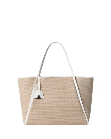 Akris Alex Raffia & Leather Tote Bag | Thumbnail 1 Akris Alex Raffia & Leather Tote Bag | Thumbnail 1