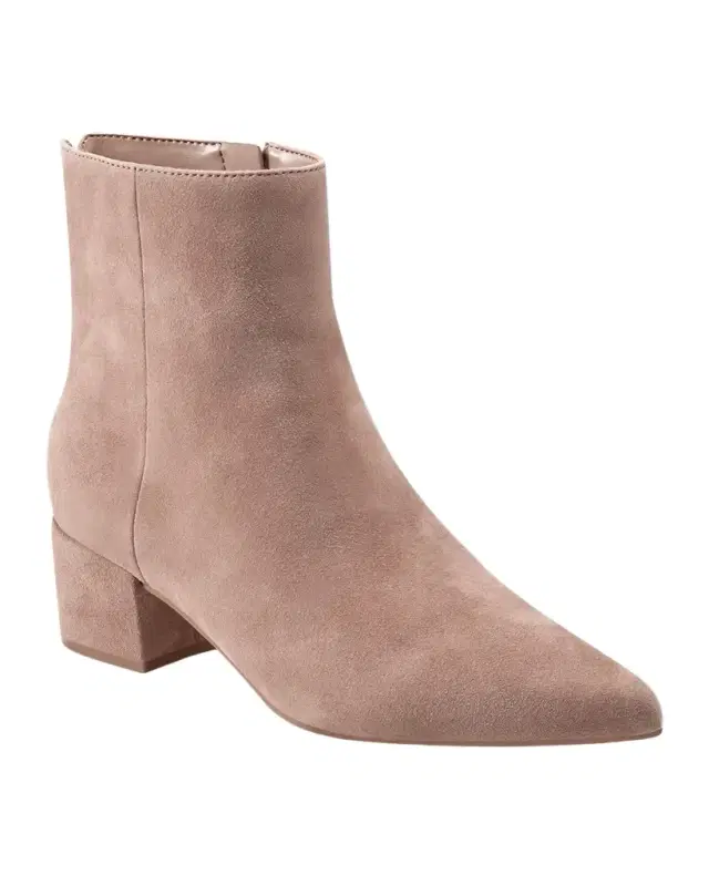 Marc Fisher LTD Leonna Leather Block-Heel Ankle Booties