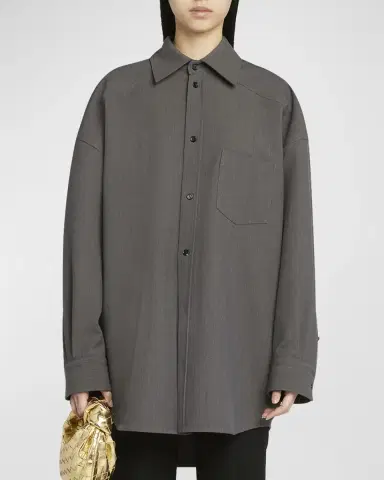 Bottega Veneta Wool-Blend Buttoned Shirt | Thumbnail 3