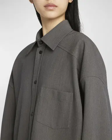 Bottega Veneta Wool-Blend Buttoned Shirt | Thumbnail 5
