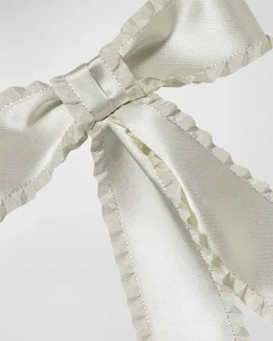 Jennifer Behr Harper Pleated Satin Bow Barrette | Thumbnail 3