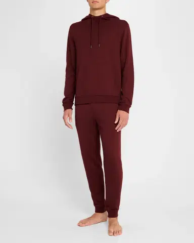 Derek Rose Men's Quinn Cotton and Modal Pullover Hoodie | Thumbnail 2 Derek Rose Men's Quinn Cotton and Modal Pullover Hoodie | Thumbnail 2