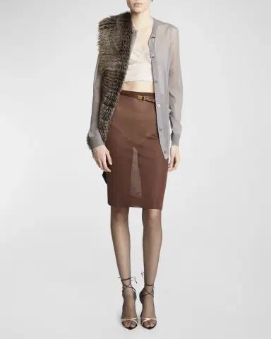 Saint Laurent Lamb Fur & Cashmere Scarf | Thumbnail 2