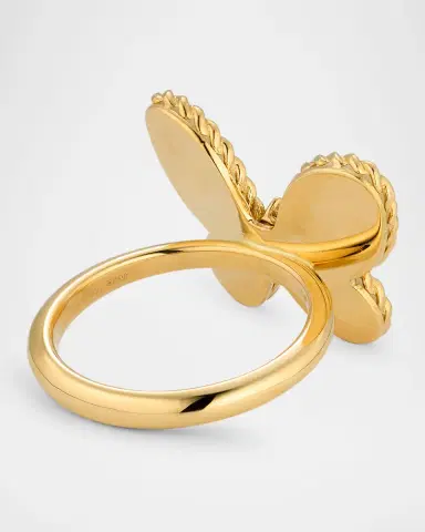 Roberto Coin 18K Yellow Gold Jasmine Diamond and MOP Butterfly Ring | Thumbnail 4