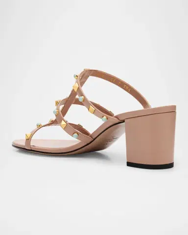 Valentino Garavani Rockstud Leather Caged Mule Sandals | Thumbnail 4 Valentino Garavani Rockstud Leather Caged Mule Sandals | Thumbnail 4