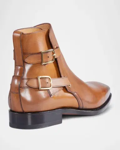 Paul Stuart Men's Simon Double-Buckle Leather Ankle Boots | Thumbnail 2