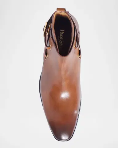 Paul Stuart Men's Simon Double-Buckle Leather Ankle Boots | Thumbnail 3