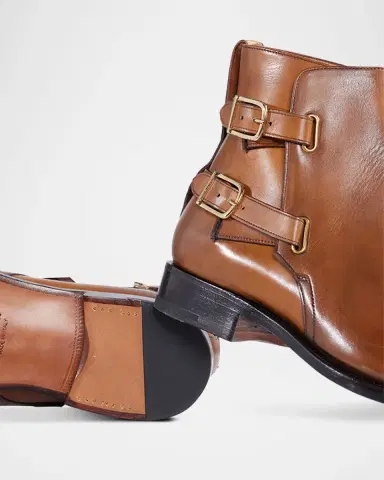 Paul Stuart Men's Simon Double-Buckle Leather Ankle Boots | Thumbnail 5